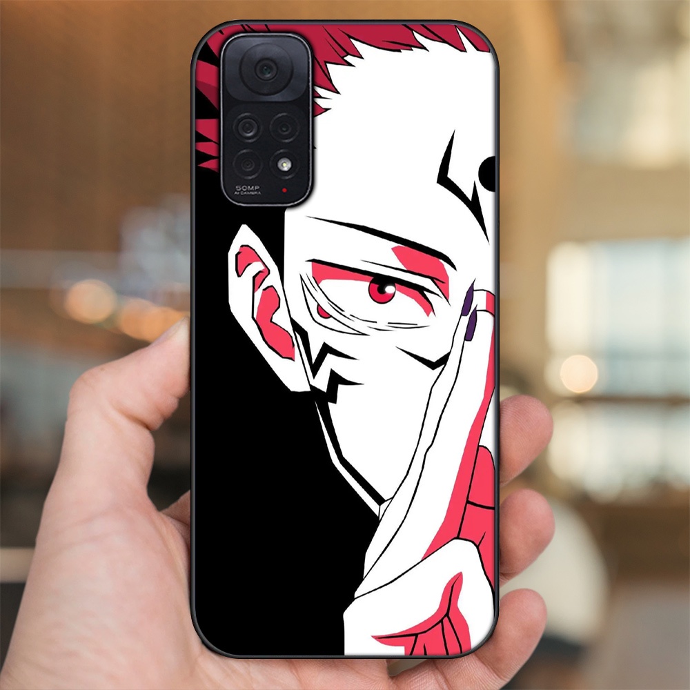 Ốp lưng Xiaomi Redmi Note 11, Note 11s viền đen in hình Yuji Jujutsu Kaisen