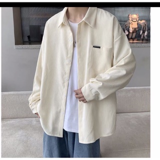 XPstore Áo Khoác Sơ mi Nhung Gân logo túi Nam/Nữ