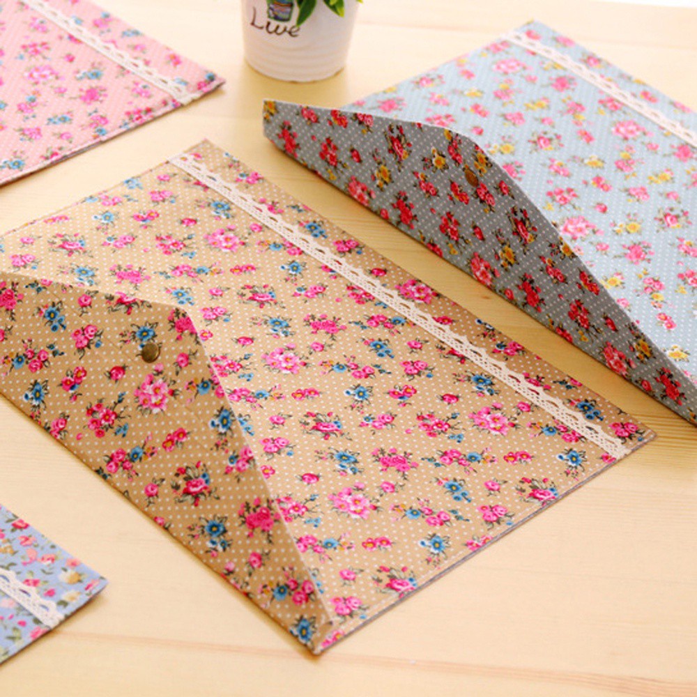 Túi Đựng Tài Liệu Giấy Tờ Họa Tiết Hoa Nhiều Màu Chất Lượng Cao