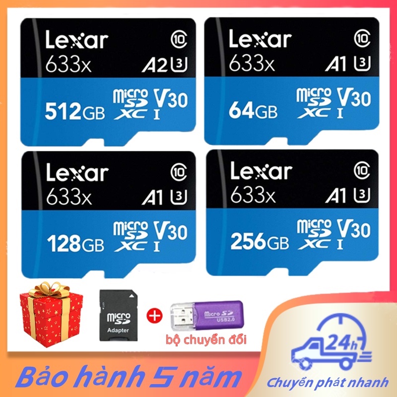 Thẻ Nhớ Lexar 633x 512gb 256gb 128gb 64gb 32gb Sdxc Sdhc Uhs-1 95mb / S