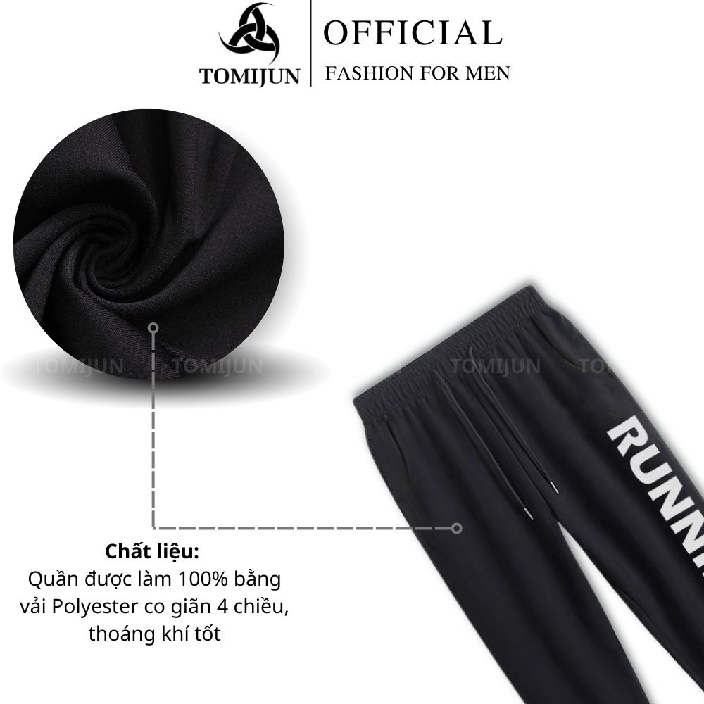 Quần jogger nam TOMIJUN vải thun co giãn 4 chiều thoáng khí, phong cách thể dục thể thao _QRN