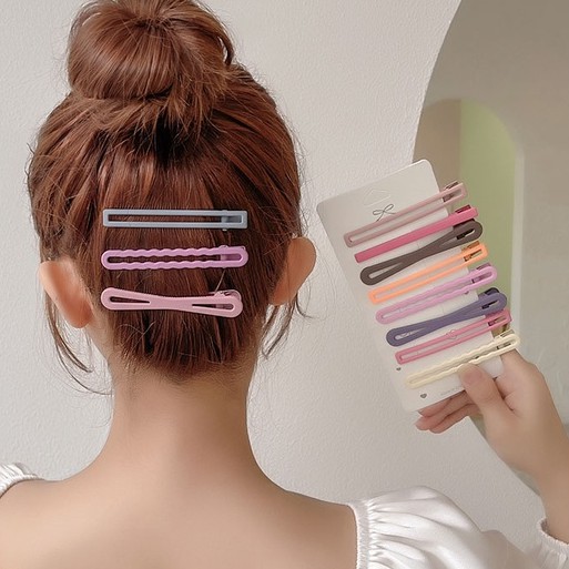 Set 10 kẹp tóc nhiều màu sắc đơn giản phong cách Hàn thanh lịch cho nữ