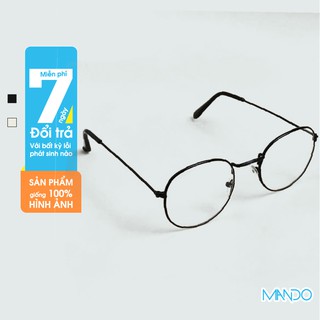 Kính Nobita Không Độ Kính Oval Ulzzang Không Màu Gọng Đen Thời Trang MANDO -         KM005