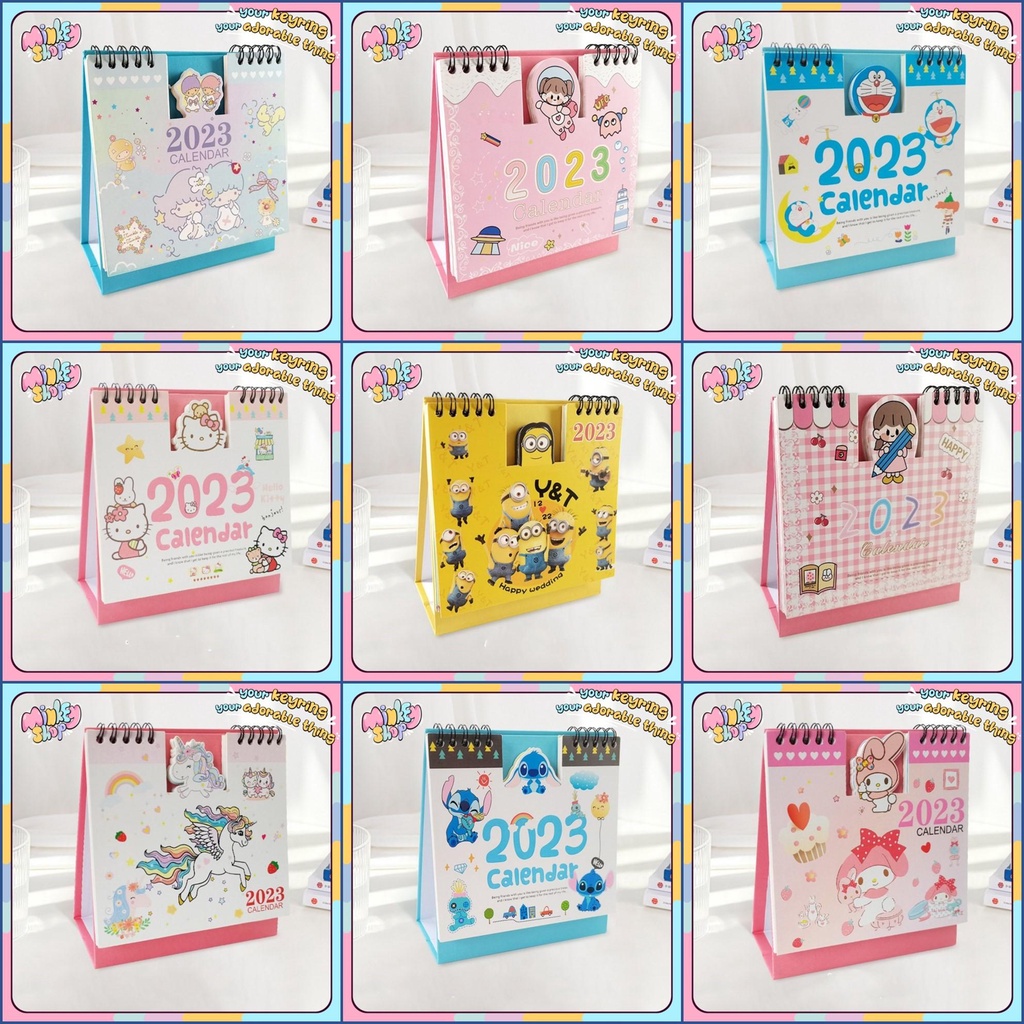 Lịch Để Bàn Mini Lò Xo 2023 Tiện Lợi Hoạ Tiết Anime ( mẫu ngẫu nhiên)