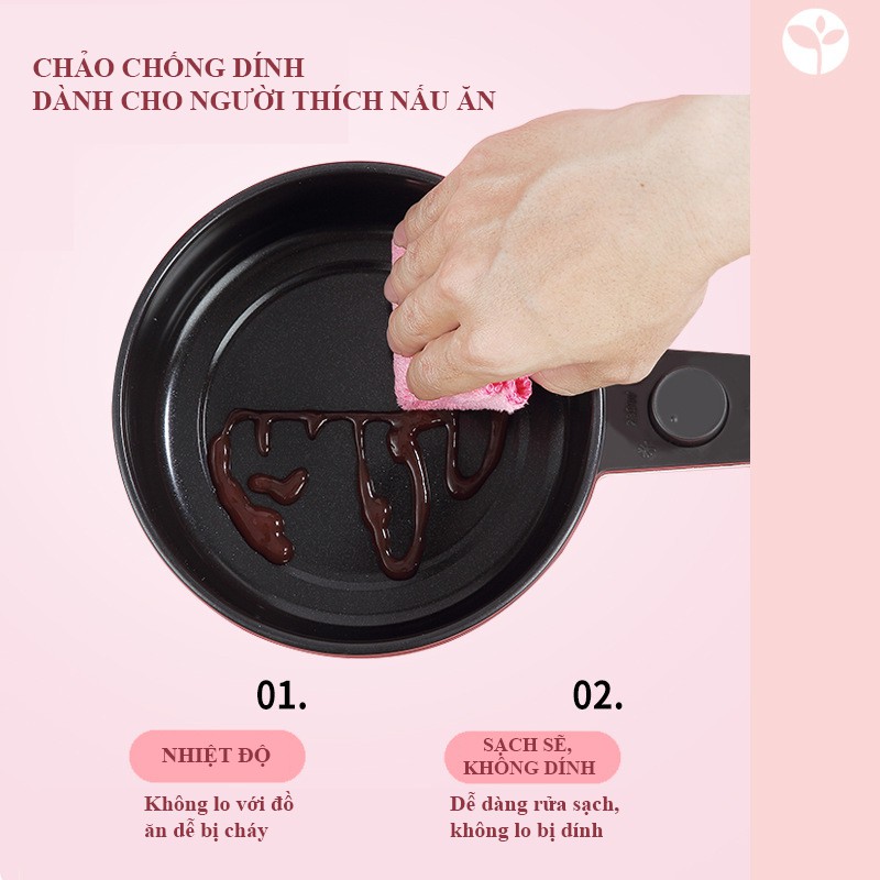 Nồi Lẩu Điện Mini Đa Năng Cao Cấp JIASHI Nồi Đa Năng Dùng Để Chiên, Xào, Rán, Nấu Cháo,Nấu Mì,Nấu Cơm Hàng Nội Địa Trung