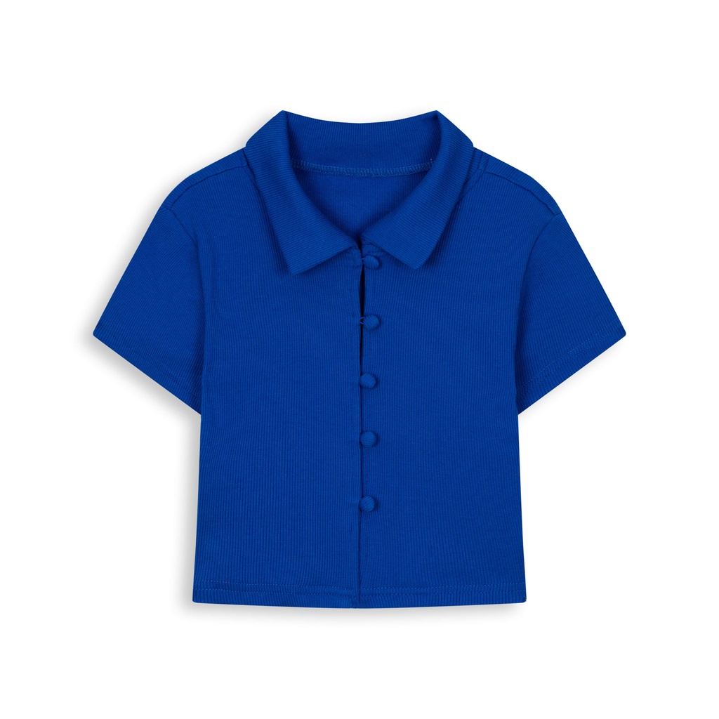 Áo thun croptop WEARIT thiết kế cổ bẻ sơ mi, kết hợp cúc dập, form ôm màu sắc đa dạng dễ phối