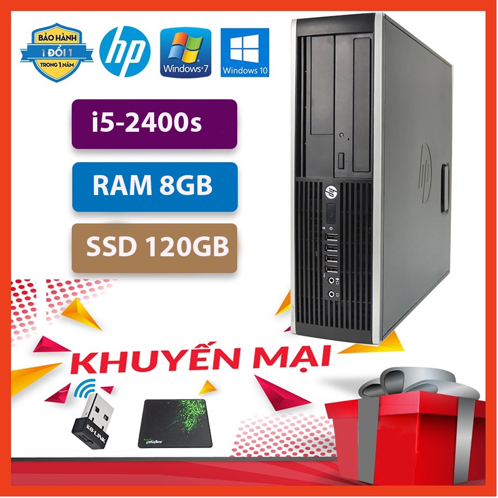 Cây máy tính đồng bộ HP 6200 Core i7 | i5 | i3 RAM 8GB, SSD 120GB. Hàng Nhập Khẩu