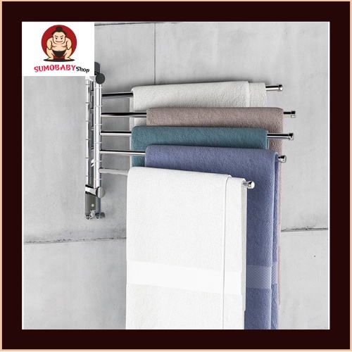 Giá treo khăn tắm inox 304 không rỉ, Móc treo khăn nhà tắm hàng cao cấp gắn keo or bắt vít siêu chắc