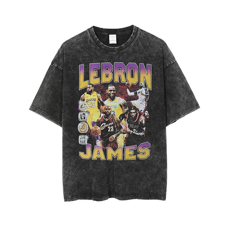 Áo thun oversize huyền thoại bóng rổ MICHAEL JORDAN,LEBRON JAMES,CHICAGO BULLS WASHED