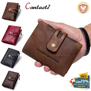2020 contact kitm1238 - bảo hành 2 năm ii bóp ví đứng da ngựa điên men wallet genuine bò - nam nữ i