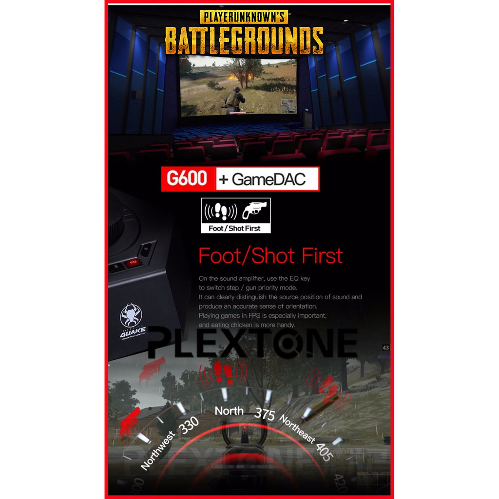 Bộ tai nghe gaming Plextone G600 và DAC Gaming âm thanh vòm 7.1 cho game thủ  chơi game PUBG và các game FPS