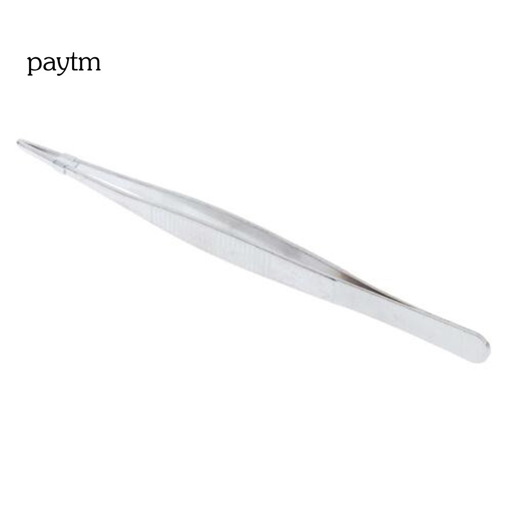 PM 18cm Stainless Steel Round Head Tweezers Crafting Repairing Experiment Tool