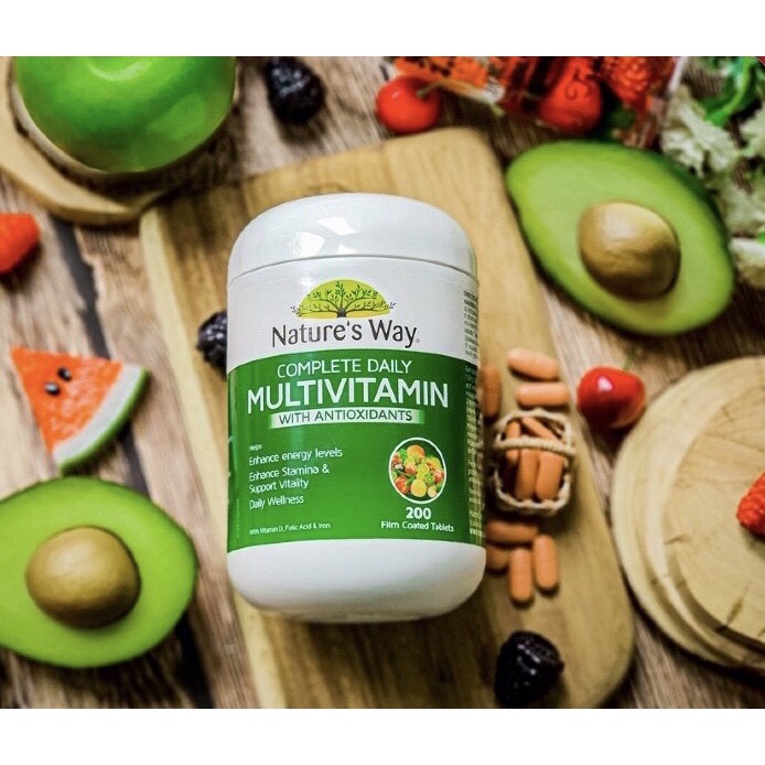 Vitamin Tổng Hợp & Tảo Biển Nature’s Way Multivitamin Spirulina 200 Viên