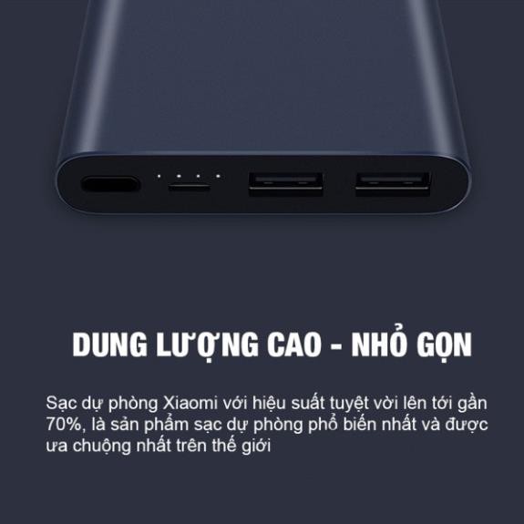 Sạc dự phòng Xiaomi Gen2s - 2 cổng USB_10000mah.