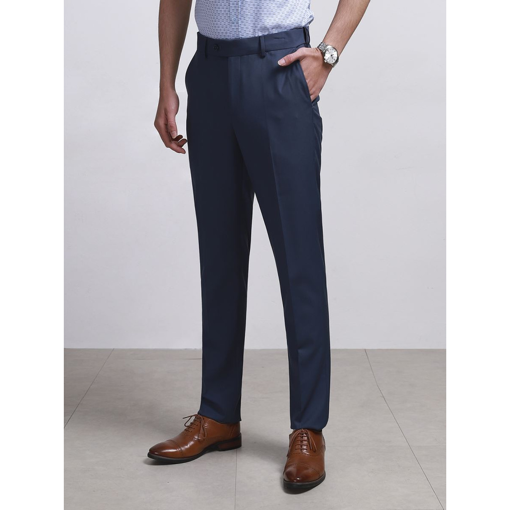 Quần Tây Nam Aristino ATR00708 Quần Âu Nam Màu Xanh Tím Than 51 Dáng Regular Fit Vải Polyester