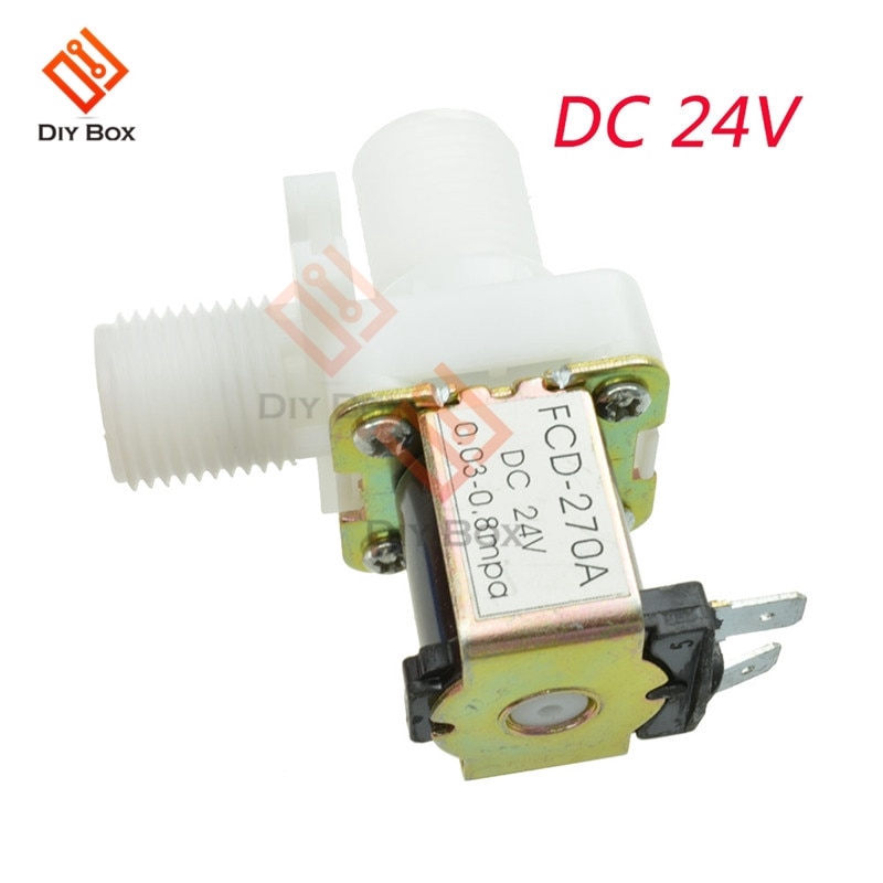 Công tắc van điện từ dòng khí/nước đầu vào 1/2" N/C DC 12V 24V AC 220V