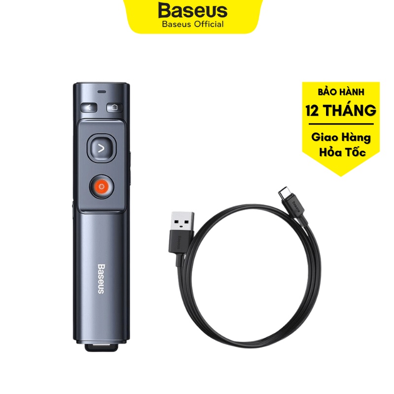 Bút trình chiếu không dây Baseus Orange Dot Wireless Presenter| Điều khiển máy tính từ xa| Bảo hành 12 tháng