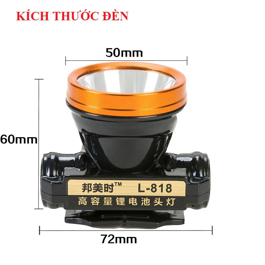 Đèn Led đội đầu 30W pin sạc dung lượng cao 2000mAh kèm củ sạc và dây đeo