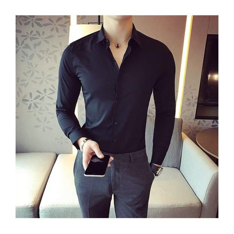 SALE OFF CỰC SỐC GIẢM 50% - ÁO SƠ MI NAM LỤA TRƠN TRẮNG VÀ ĐEN CÔNG SỞ VẢI MỀM MỊN HÀNG CAO CẤP HÈ 2019 - FASHIONQUOCDAI | BigBuy360 - bigbuy360.vn