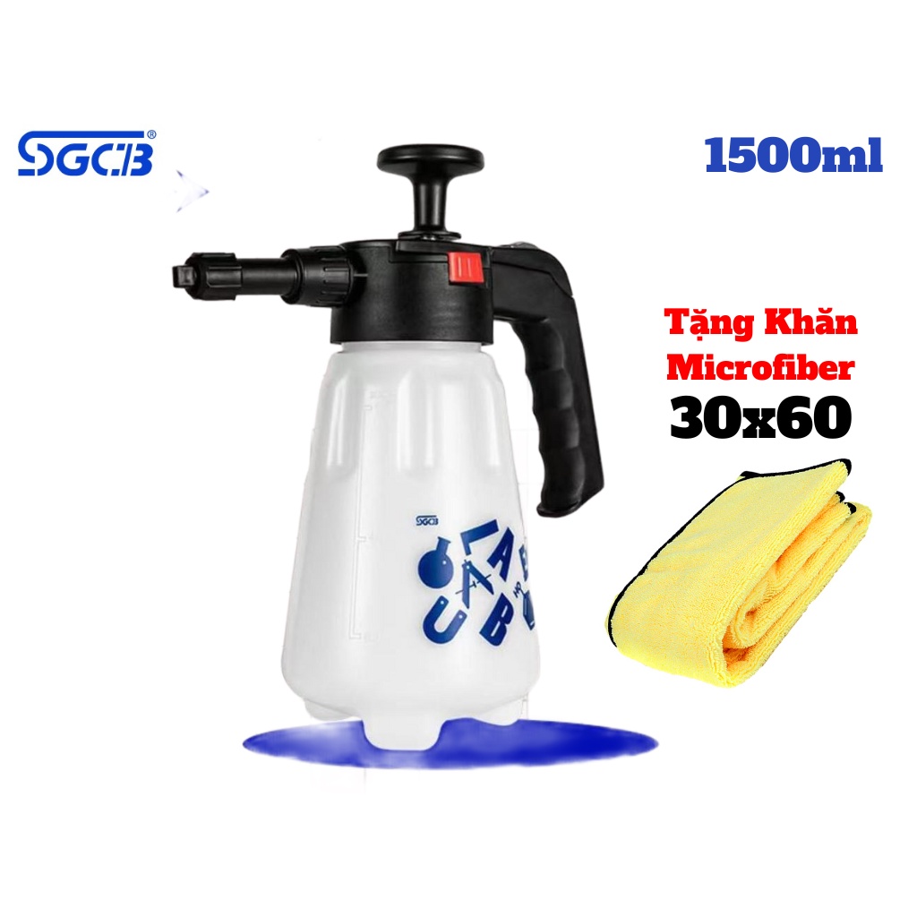 Bình Xịt Bọt Tuyết Rửa Xe SGCB Không Dây Có Đầu Hơi 1.5 Lít Tặng Khăn Microfiber - Chất Lượng - Giá Hủy Diệt