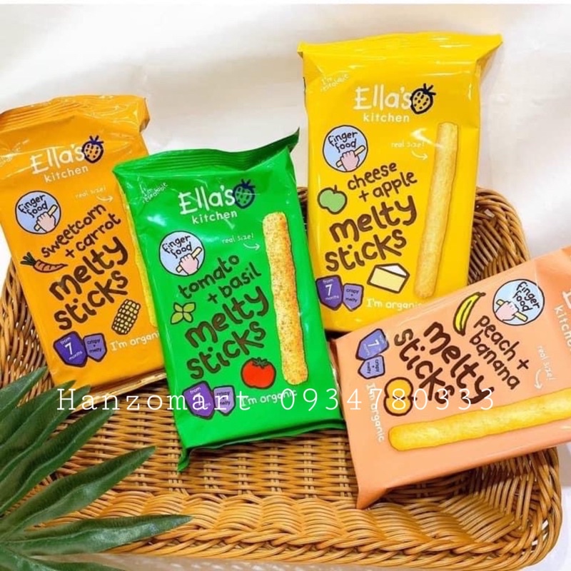 [ 10/2022 ] Bánh ăn dặm Ella’s Kitchen Melty sticks cho bé 7 tháng UK