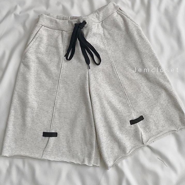Quần short nữ JEMCLOSET vải lửng chất liệu da cá xẻ lai cá tính mặc đi chơi - 2388