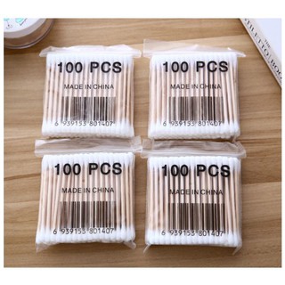 Túi 100 chiếc tăm bông thân gỗ