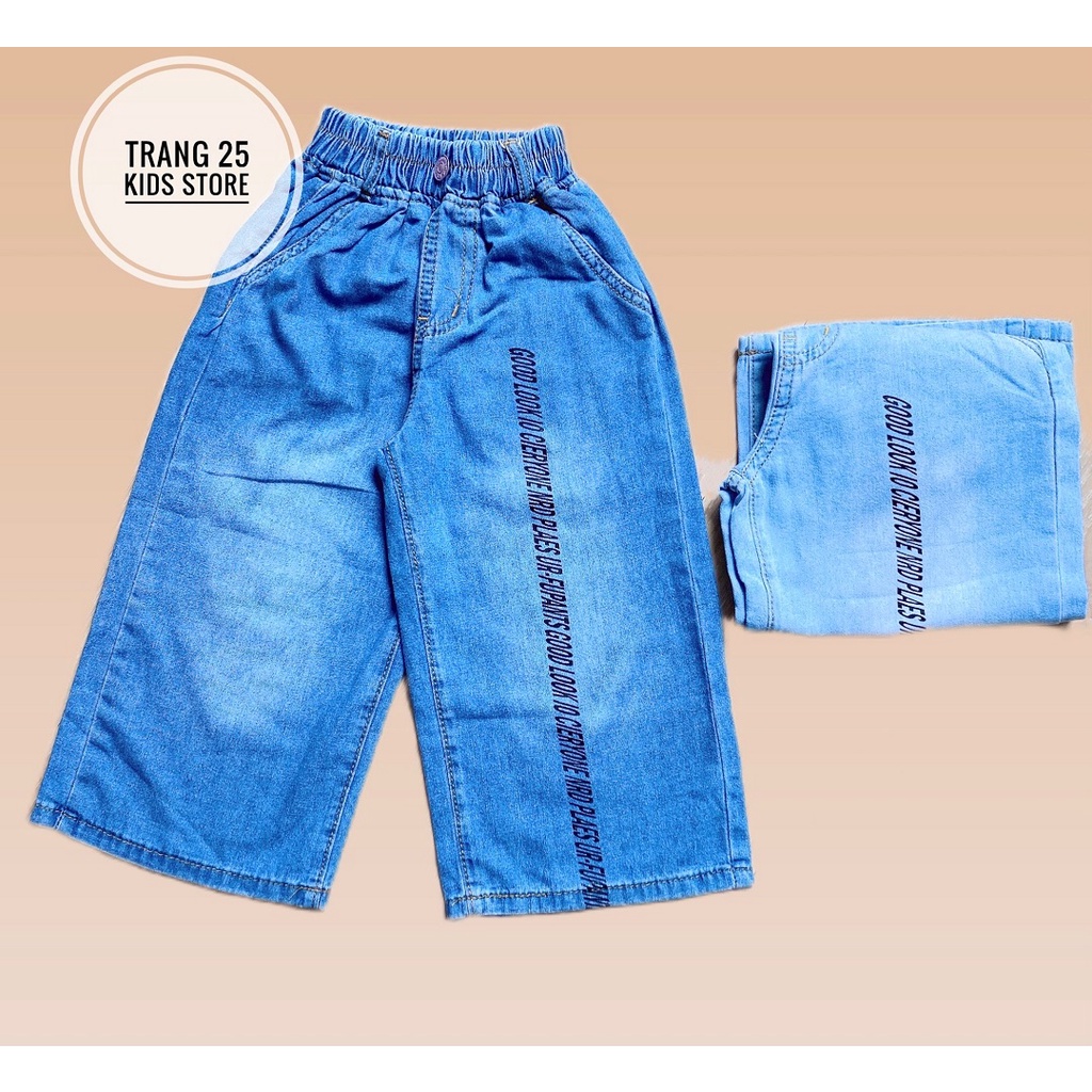 Quần bò/ quần jeans dài ống xuông ống rộng thời trang sang chảnh cho bé gái 12-50kg- Trang 25 Kids - K45