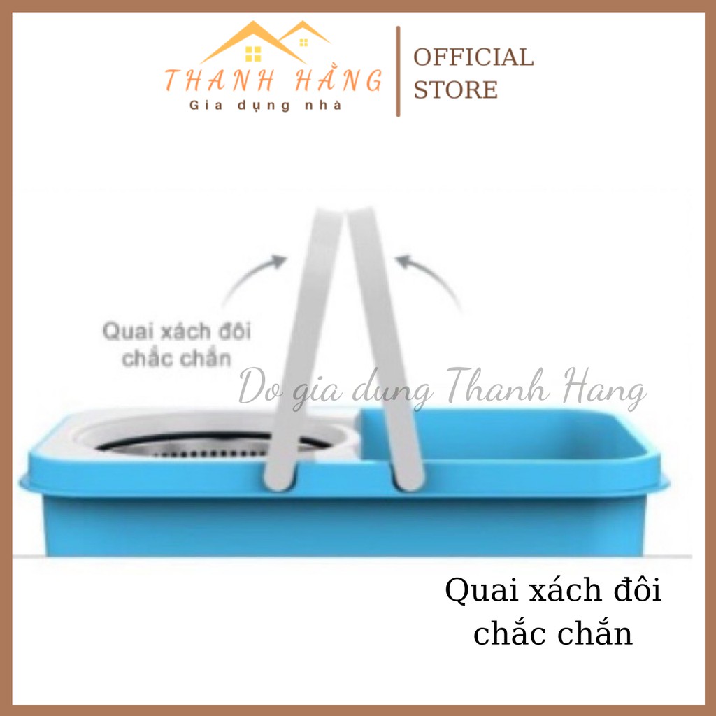 Chổi lau nhà 360 độ VINAMOP MTC-02 mtc02 freeship cây lau nha tự động màu xanh chính hãng vinamop hàng chuẩn