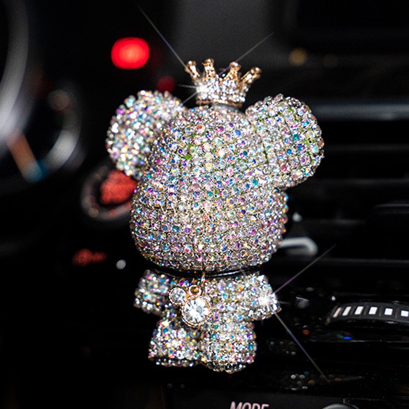 Nước Hoa Sáp Thơm Hình Gấu Đính Đá Cài Cửa Gió Điều Hòa Trang Trí Xe Ô Tô