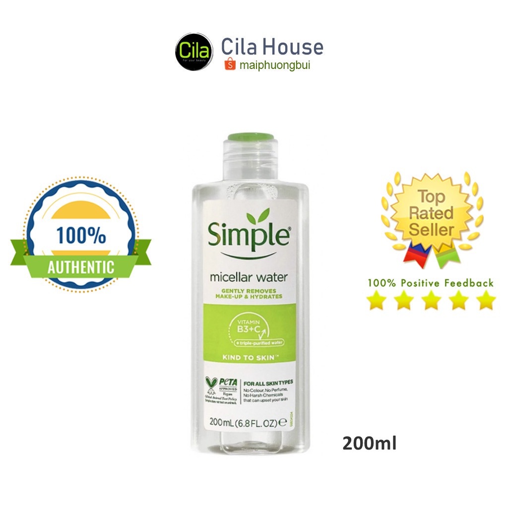 Tẩy Trang Simple Kind To Skin Cleansing Micellar Water - Cila House