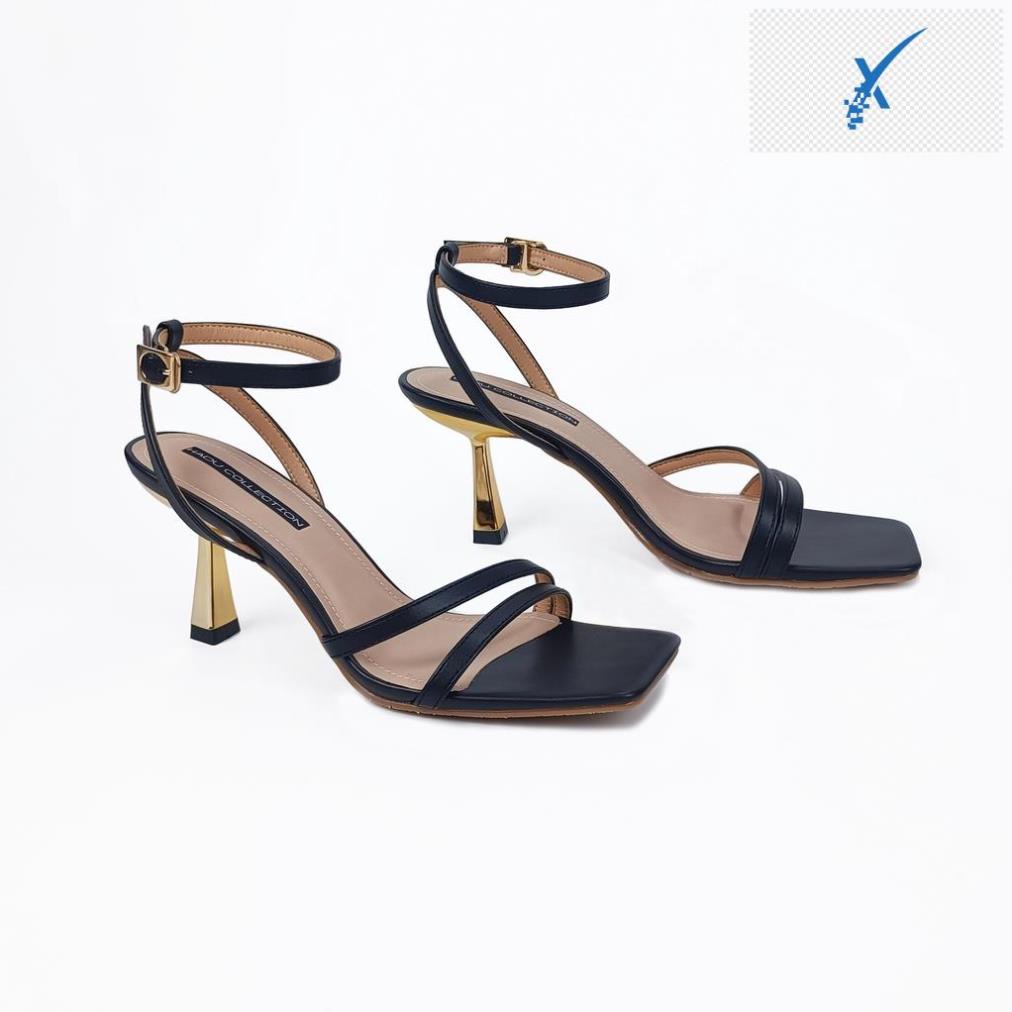 🖐️ Giày Sandal cao gót 7p quai mảnh gót mạ Crom LUCY HADU M786 quai chéo 🖐️