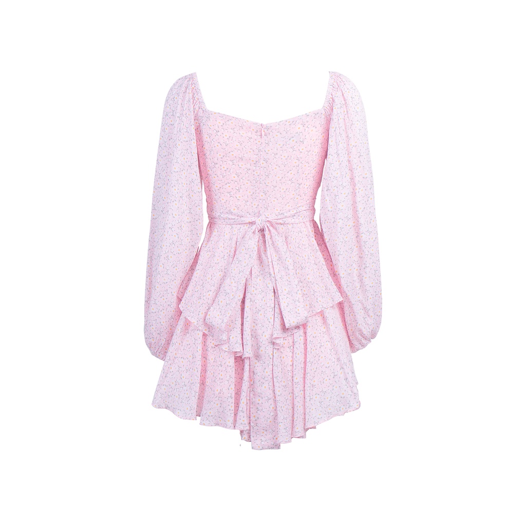 Jumpsuits tay dài có mút ngực họa tiết hoa nhí VITA DETALY J02034