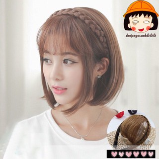 [GIỐNG THẬT 99%] Tóc Mái Giả Kèm Băng Đô Tóc Tết Phong Cách Hàn Quốc Siêu Trẻ Trung Siêu Tiện Lợi !