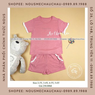 Bộ Cộc Tay Bé Gái Hồng Trắng ( Size Từ 2-3Y Đến 5-6Y) NOUS