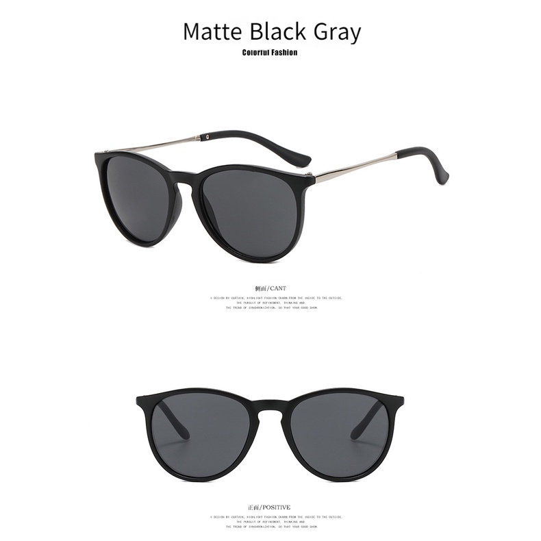 Kính Mát Nam Nữ Nửa Gọng Kim Loại Cổ Điển