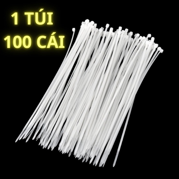 Dây Thít Nhựa [Bó 100c] Dây Rút Lạt Nhựa Màu Đen Trắng - KT: 10 ;15 ;20 cm - Tiện Dụng Đa Năng