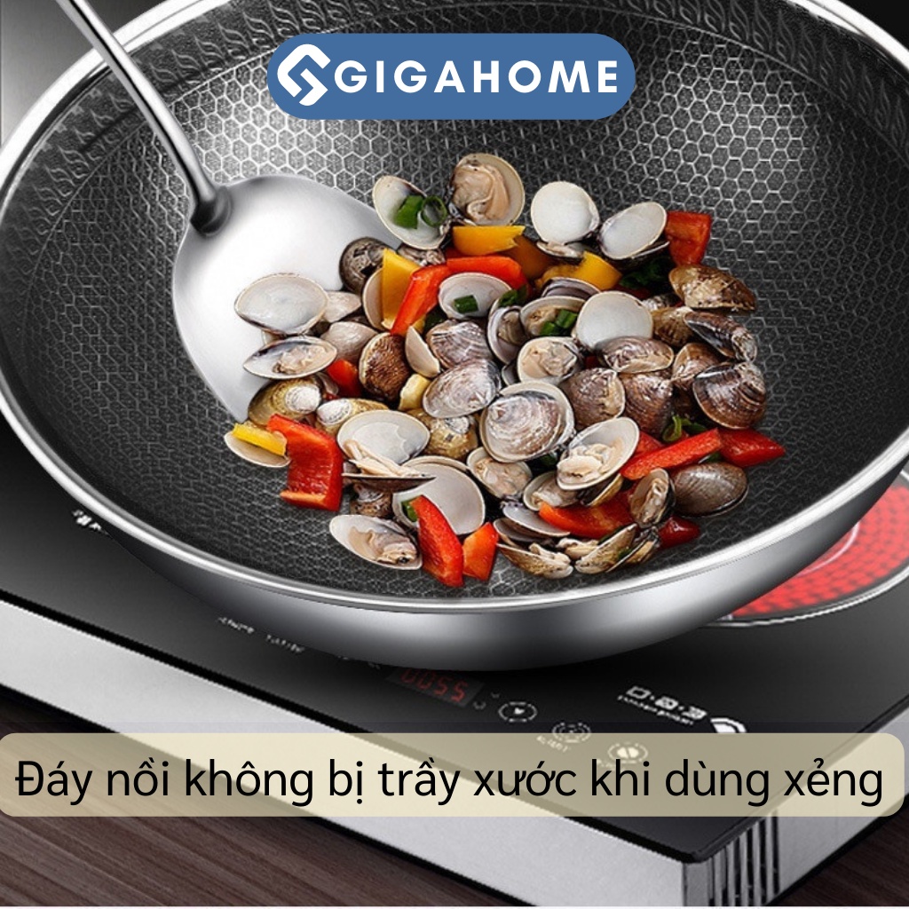 Chảo Chống Dính Vân Tổ Ong Sâu Lòng 32Cm Inox 304 GIGAHOME 10459