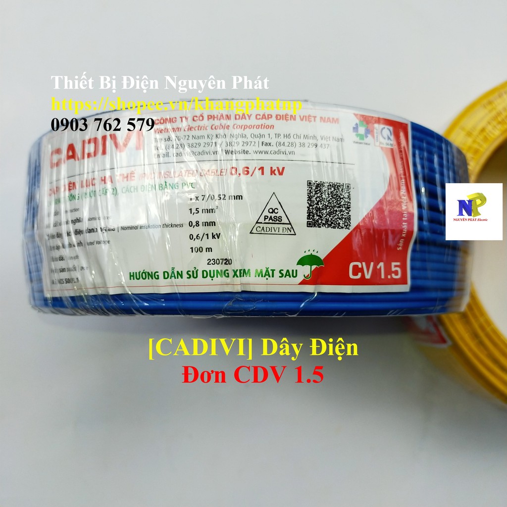 [CADIVI] Dây Điện Đơn - Bán Lẻ 5 Mét