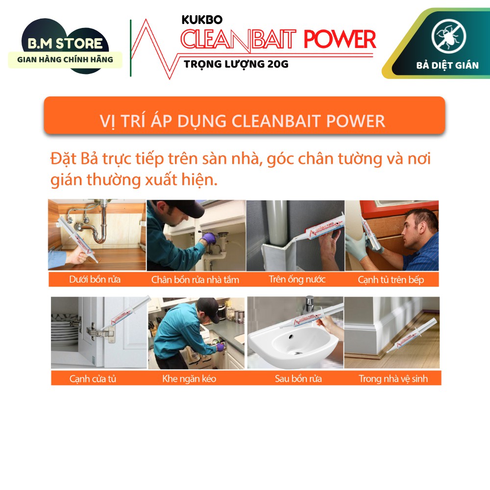 Diệt gián KUKBO Cleanbait Power 20gr