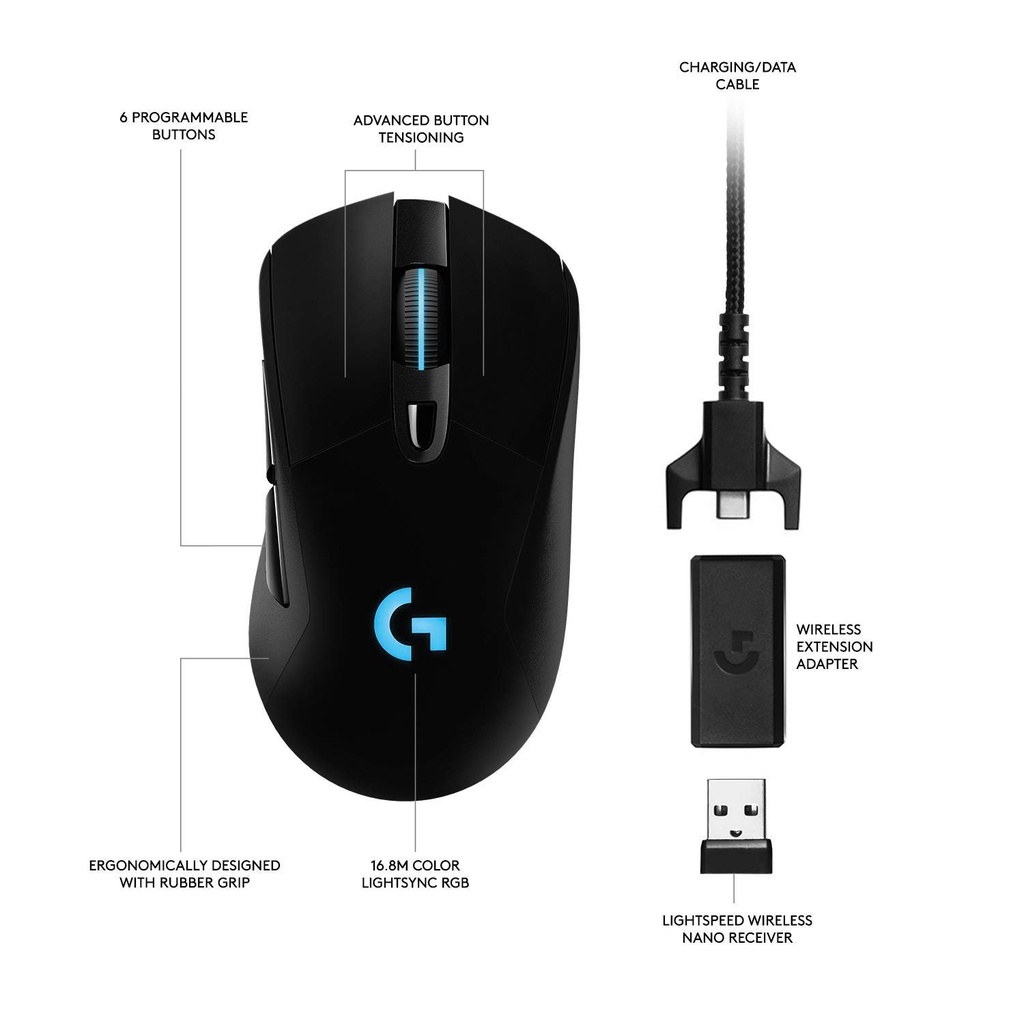 Chuột chơi game không dây Logitech G703 HERO Lightspeed Wireless