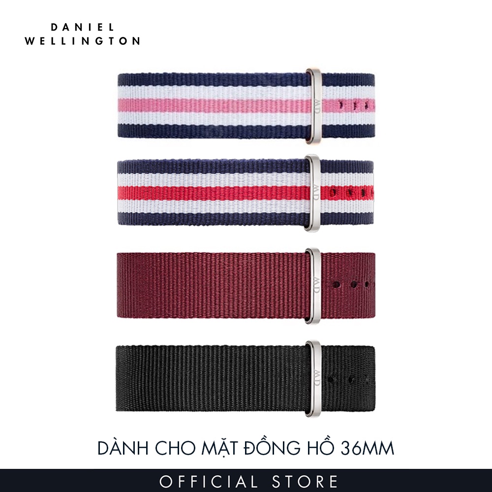 Dây vải nato đồng hồ Daniel Wellington 18mm khóa màu bạc - Cho đồng hồ Classic 36mm