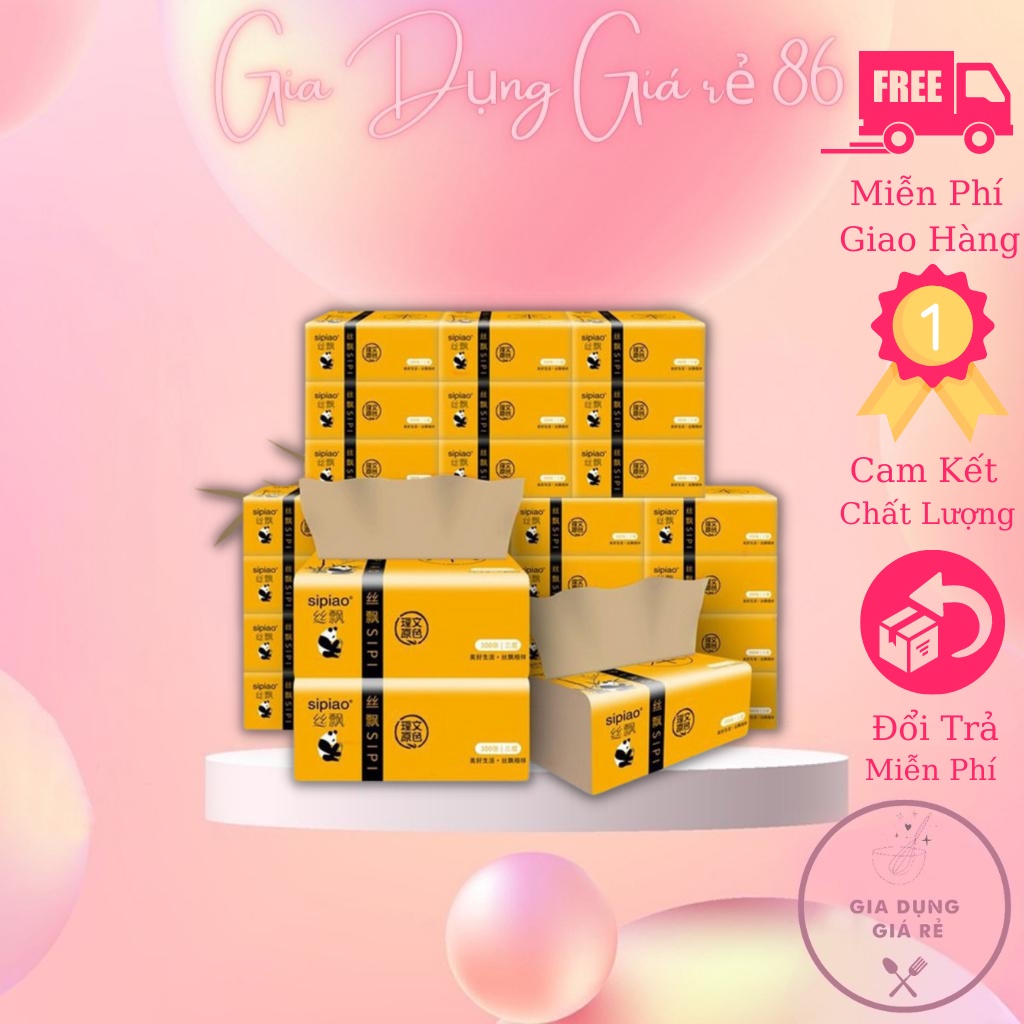 Thùng 30 gói giấy ăn gấu trúc sipao siêu dai