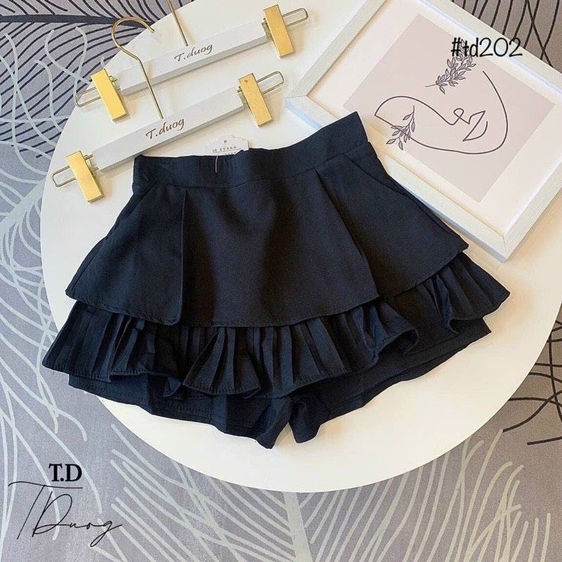 Chân váy xếp ly 2 tầng ngắn xòe sang chảnh kèm túi xinh xắn