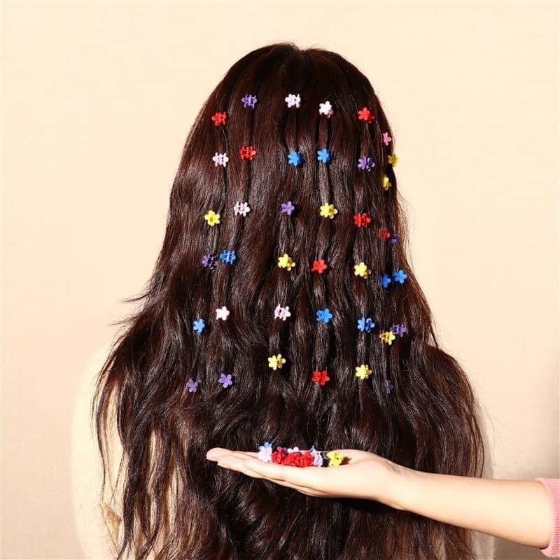 Set Kẹp Tóc Cho Bé - Kẹp tóc bé gái Nhựa bấm nhiều màu dễ thương phong cách Hàn Quốc có túi zip đựng siêu xinh