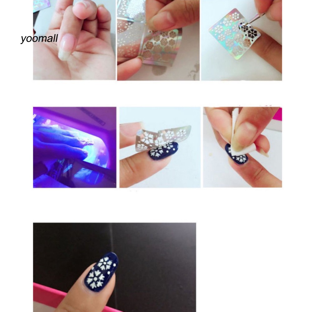 Bộ 3 tấm dán móng trang trí hiệu ứng 3D độc đáo