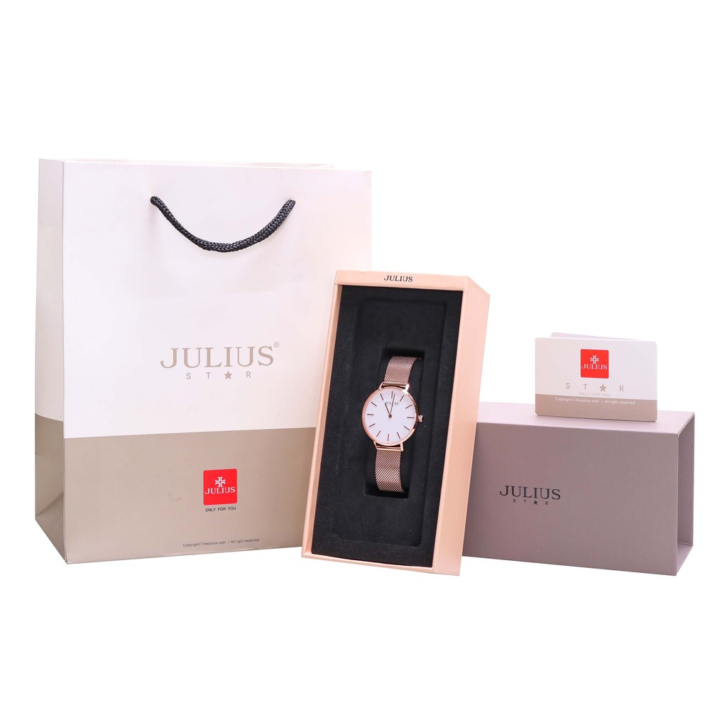 Đồng Hồ Nữ JS-027 Julius Star Kính Sapphire Hàn Quốc sale off