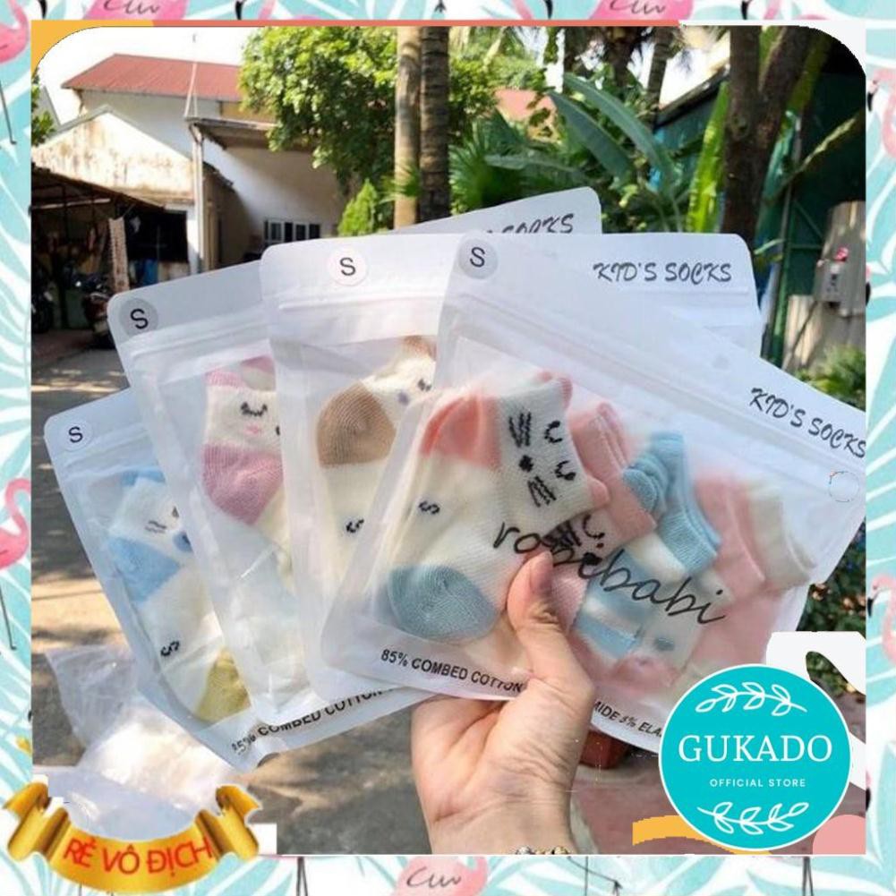 [XẢ KHO] Set 05 tất trẻ em Cổ Ngắn đẹp Cute ( 0- 2 tuổi ) ROBIBABI vớ 4 mùa cho bé sơ sinh chống trơn xuất khẩu