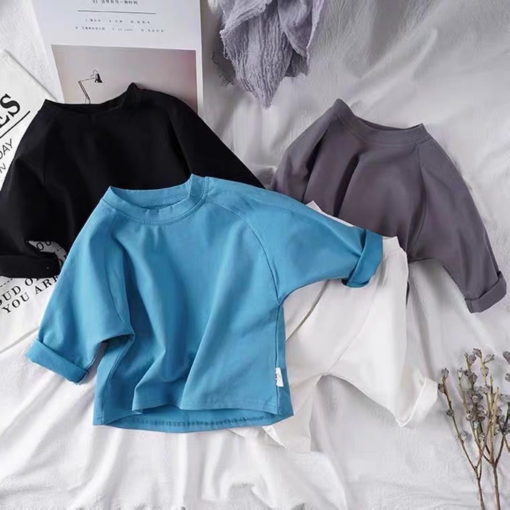 Áo Dài Tay 4 Màu Cho Bé, Áo Thu Đông Chất Cotton Co Giãn Mềm Mại Cho Bé Trai, Bé Gái - LILA KIDS