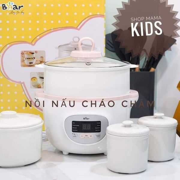 (BẢN QUỐC TẾ) NỒI NẤU CHÁO, NINH, HẦM, HẤP CÁCH THUỶ 4 IN 1